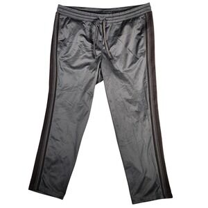Athletic Works Track Pants Men's 2XL (44-46) Gray Side Stripe Drawstring Casual